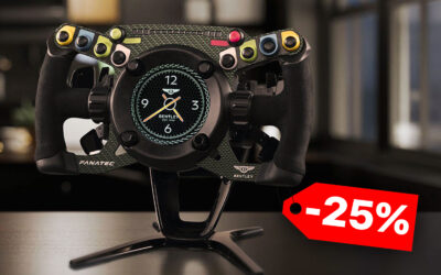 O volante Fanatec Bentley GT3 com 25% de desconto, somente até 18 de julho